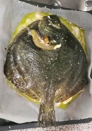 Una foto de Rodaballo al horno