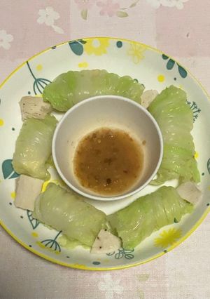 รูปของ ผักกาดโรลอกไก่ 🌿🐔 คลีน~~