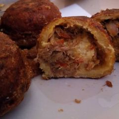 A picture of Plantain meat balls.