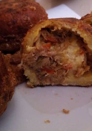 A picture of Plantain meat balls.