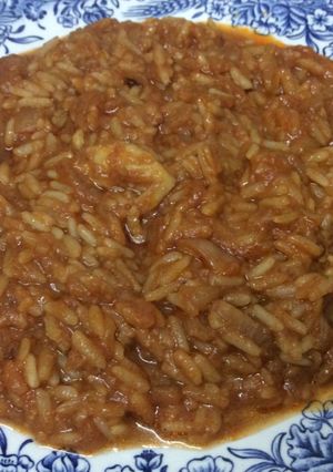 Una foto de Arroz de bacalao con tomate