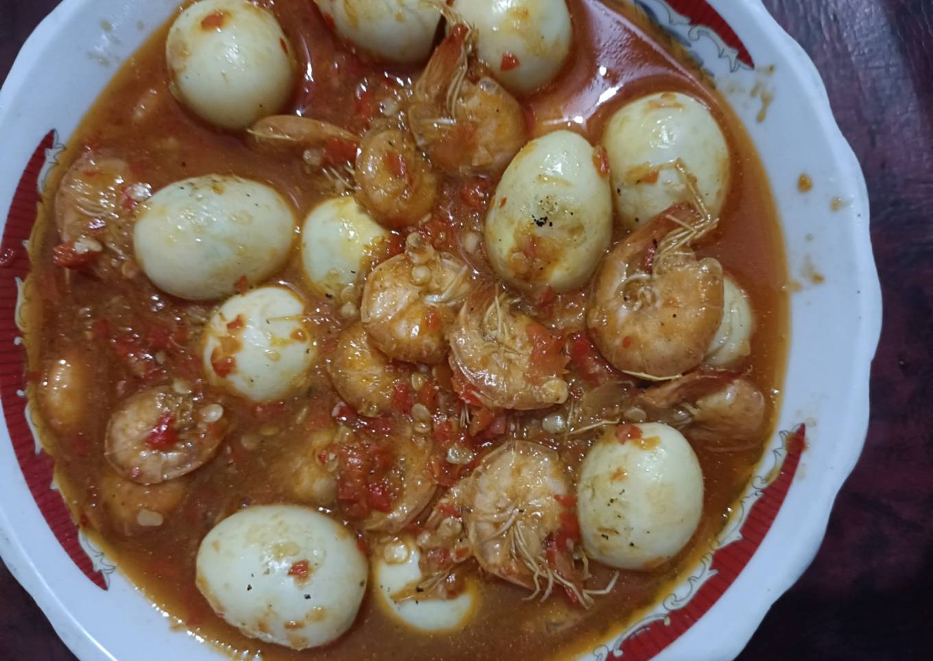 70. Balado Udang Telur