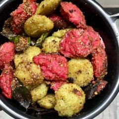 Colourful Mini Masala idli A picture of Colourful Mini Masala idli.