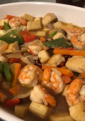 Foto resep Sapo Tahu Udang Jamur