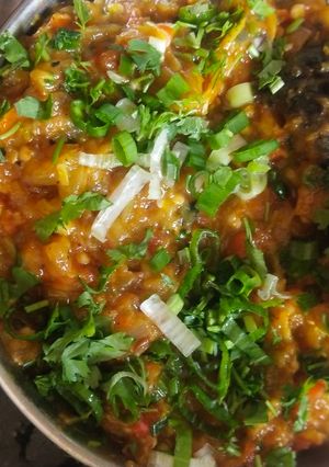 A picture of Baingan Bhartha.