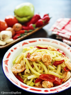 A picture of Spicy Shrimp Chayote Squash Stir Fry.