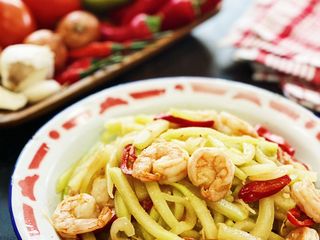 Spicy Shrimp Chayote Squash Stir Fry