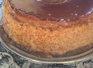 Una foto de Flan de leche chocolatada