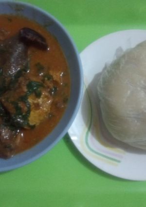A picture of Ogbono Soup with Samvita.