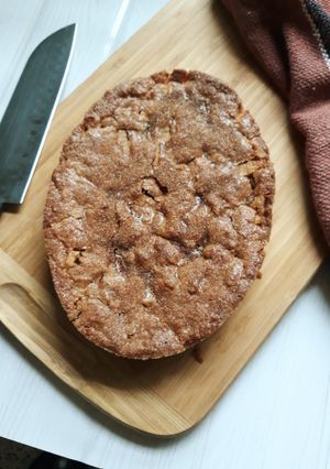 A picture of Wheat, Amaranth, Soya flour enriched Apple Cake.