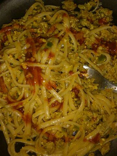 Una foto de Revueltos de verduras con fideos