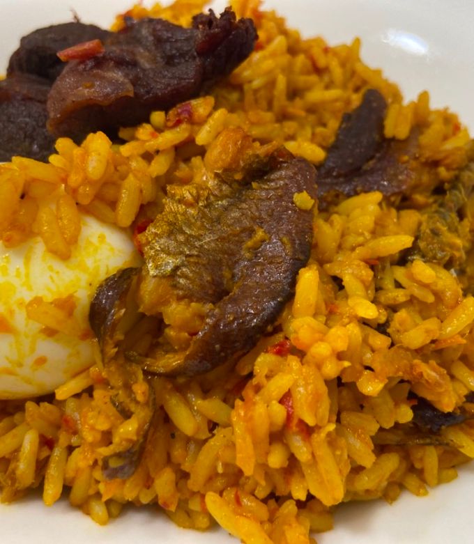 A picture of Palm oil Rice/ Native Rice.