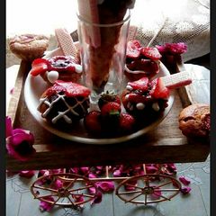 A picture of #Baking.... Recipe no 3..Strawberry Muffins with cone.