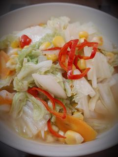 Foto resep Tumis Sawi Putih Jagung Manis Wortel