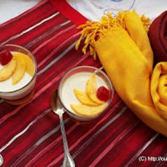A picture of White chocolate peach delight panna cotta.