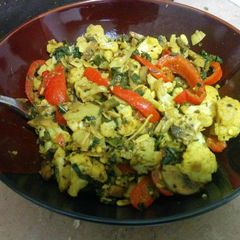 A picture of Thai-inspired vegan vegetable dish.