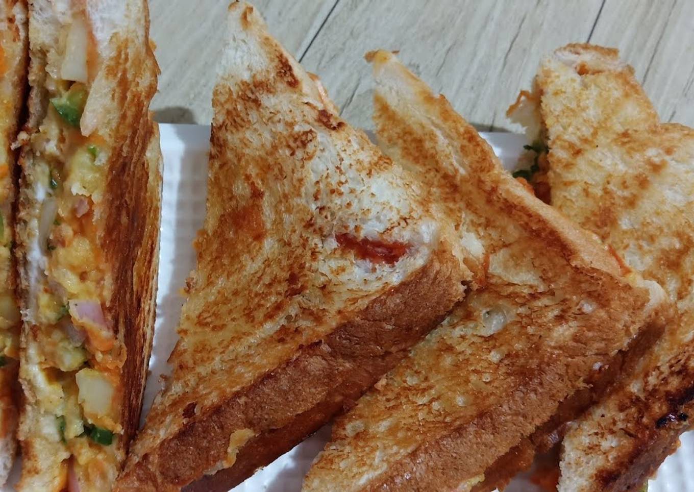 Cheesey Vegetables Masala Sandwich// Veg Mayo Sandwich
