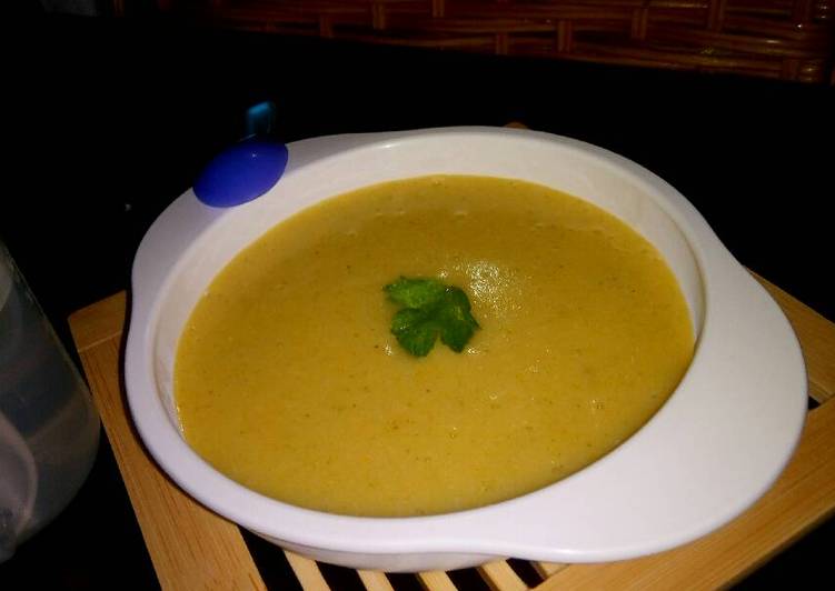 Resep #mpasi Bubur Brolam (beras,wortel,brocoly,ayam) yang Enak