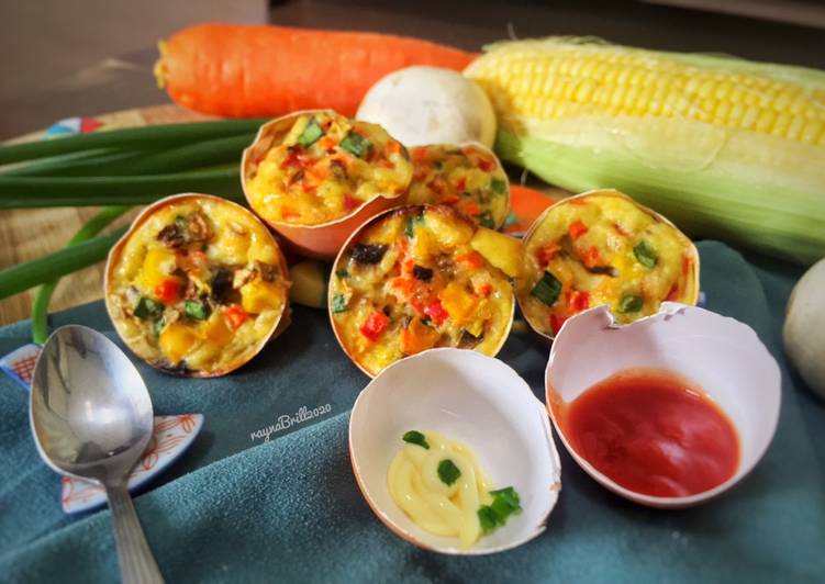 Cara Gampang Menyiapkan Omelet sayur panggang, Enak