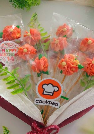 Foto resep Buket Kukis Semprit Tanpa Telur (Eggless Bouquet Cookies)🌺