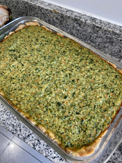 Una foto de Quiche de espinaca y pollo