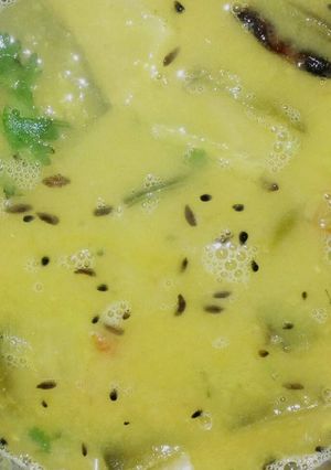A picture of Yellow peas radish and flat beans dal.