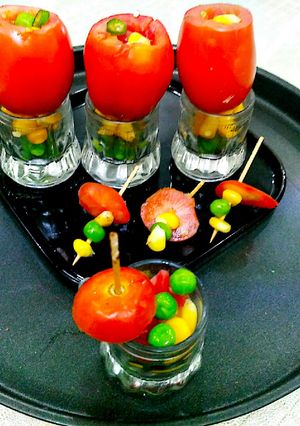 A picture of Veggie Tomato Shots.