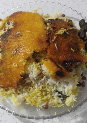 عکسی از دستور ته چین گوشت و مرغ