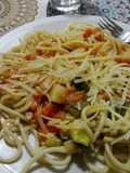 Fideos con sofrito de verdura
