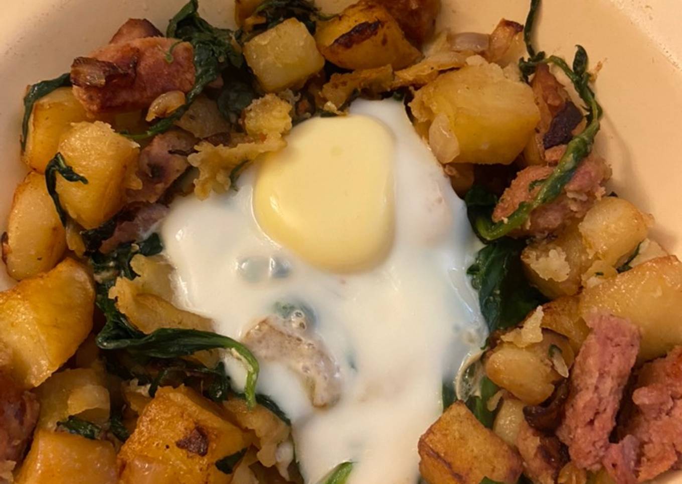 Espinacas con papas y chorizo
