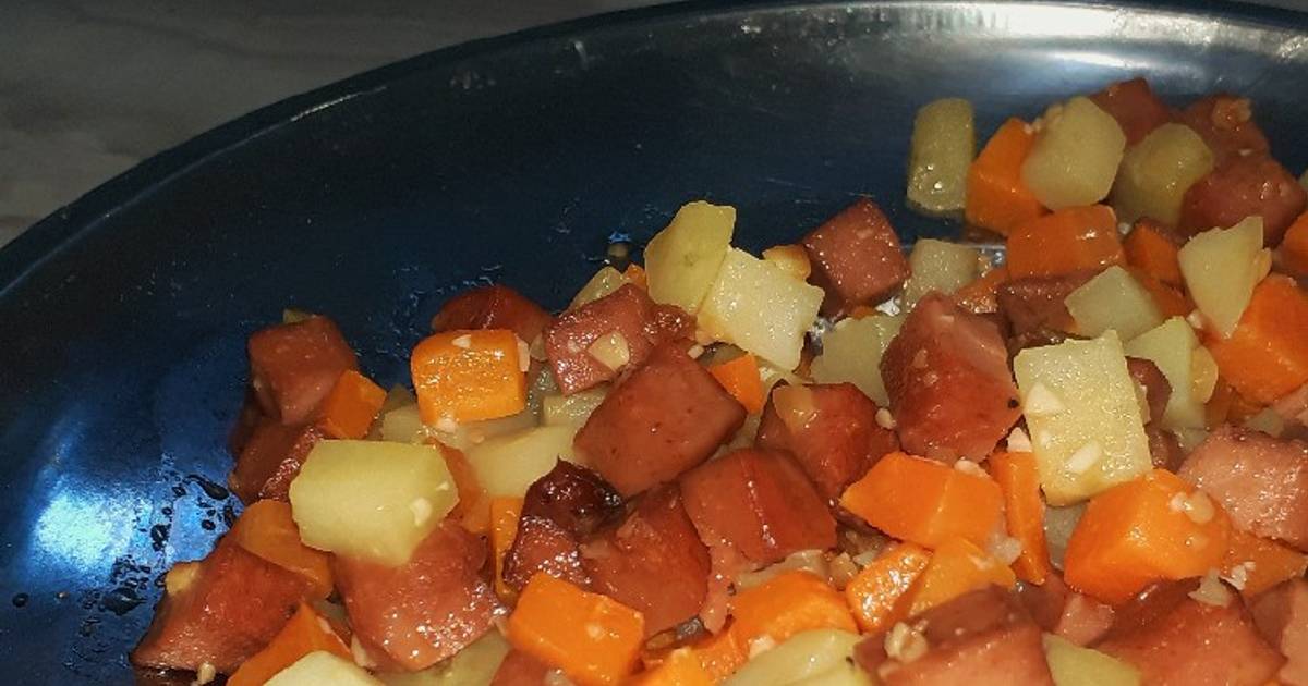 Resep Tumis Kentang Wortel Luncheon Kornet Spam Oleh Bainii Bainii