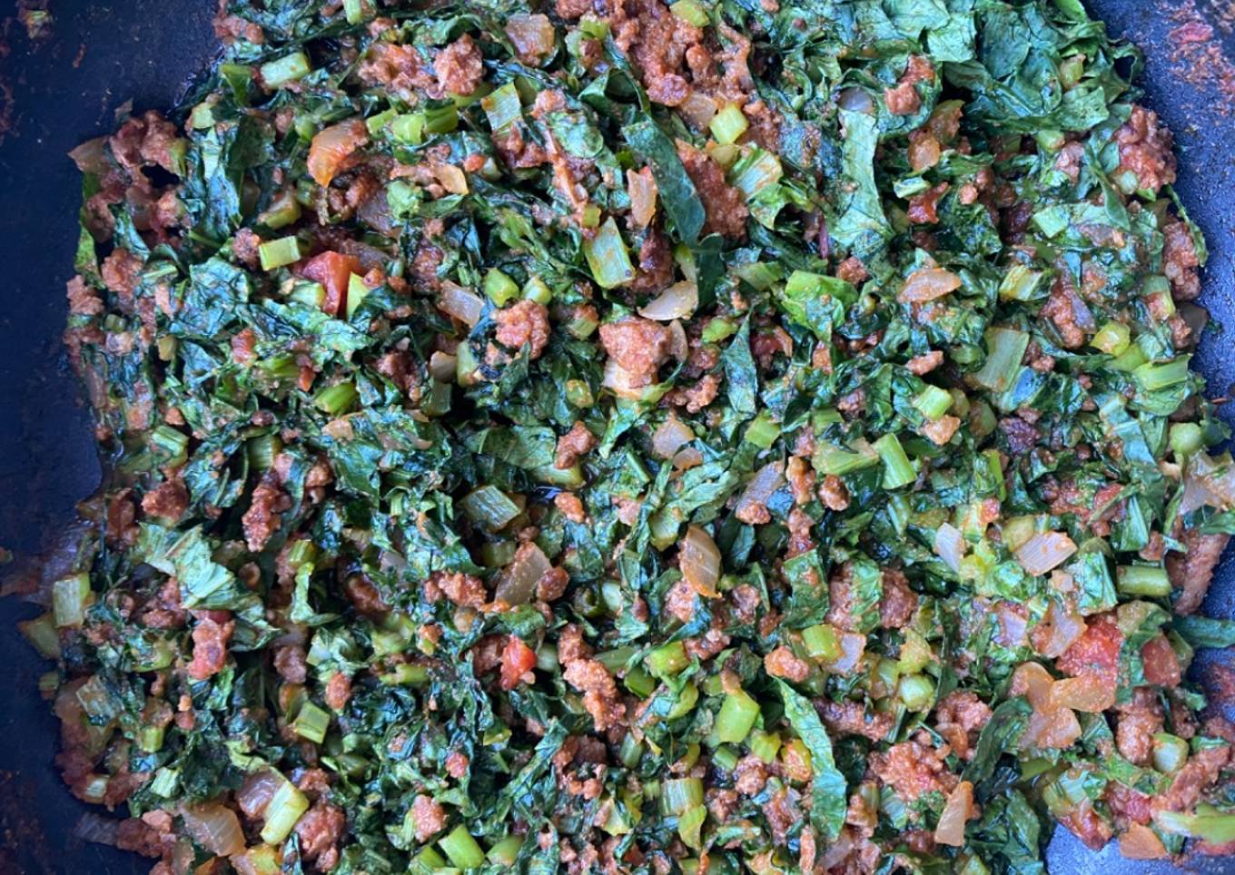 My minced beef and kale relish