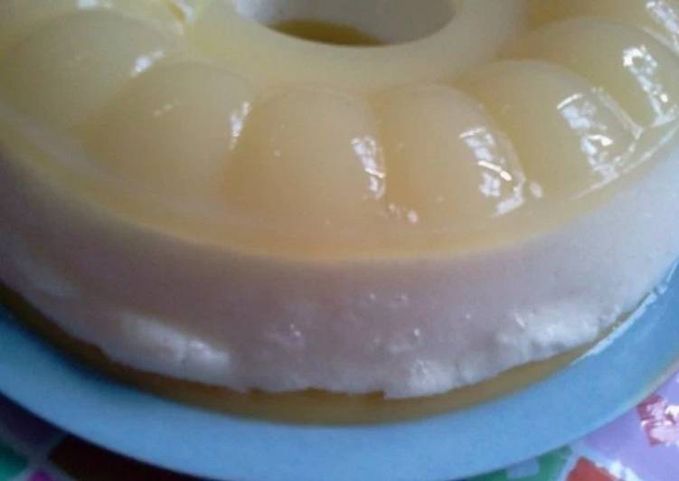 Pudding susu lembut lapis busa