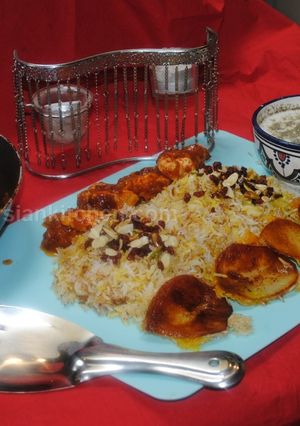 A picture of Tabrizi advieh polow (pilaf).