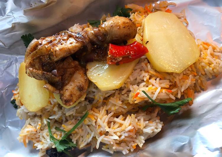 Langkah Mudah untuk Menyiapkan Resepi Nasi Arab Ala2 Mandy Ayam Bawang 🤤, Lezat Sekali