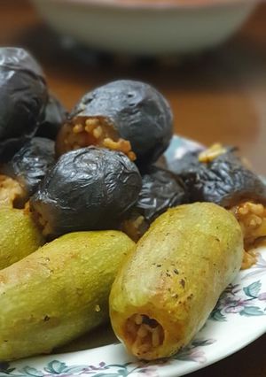 صورة لوصفة محاشي بيتنجان وكوسا على الطريقة المصرية المقادير لأربعة أشخاص تقريباً🍽😋🍽