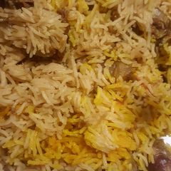 A picture of Motton yakhani biryani.
