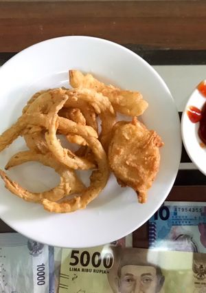 Hình của món Hành tây chiên giòn.