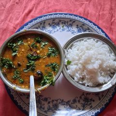 A picture of Lauki Chana dal (no onion no garlic).