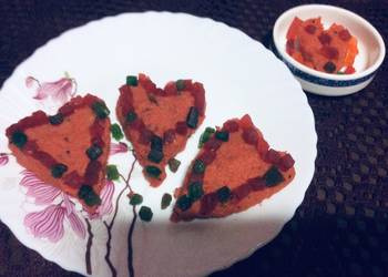Easy Make Recipe Heart shape spicy upma Most Delicious