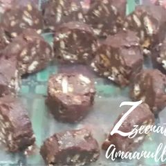 A picture of Chocolate and Biscuit Salami.