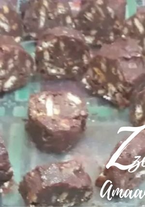 A picture of Chocolate and Biscuit Salami.