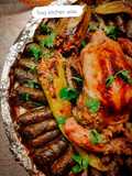 Stuffed Grape Leaves with Country-Style Rooster