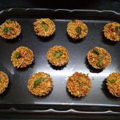 Bhel canapes A picture of Bhel canapes.