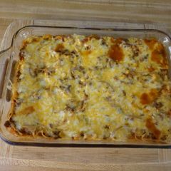 A picture of Maw Maws Spaghetti Pie Casserole.