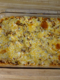 A picture of Maw Maws Spaghetti Pie Casserole.