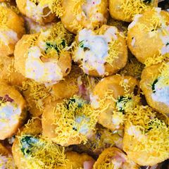 A picture of Dahi puri chaat.