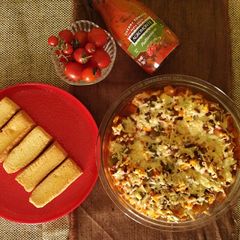 Wheat gnocchi with veggies and cheese A picture of Wheat gnocchi with veggies and cheese.