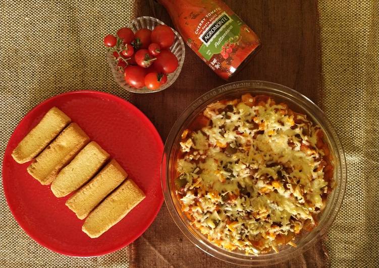 Wheat gnocchi with veggies and cheese