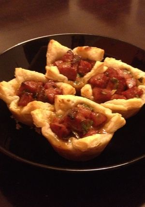 A picture of Kielbasa Puff Pastry Cups.